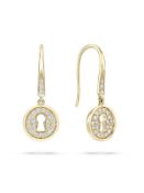 Pre-Owned Pair of Secret Garden Keyway Yellow Gold Drop Earrings | Cost £1,500