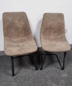 2 x Light Brown Faux Suede Office/Desk Chairs