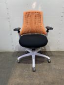 5 x Orange / Black / White Office Chairs
