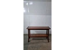 MAHOGANY SIDE TABLE WITH SHELF 1200MM X 790MM X 400MM