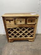 Wooden Wine Dresser Cabinet With 3 Drawers