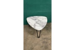 TRIANGULAR MARBLE EFFECT COFFEE TABLE