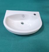 EX-DISPLAY IMEX ALMA SHORT PROJECTION SEMI COUNTERTOP BASIN LS10156B WHITE