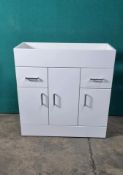 EX DISPLAY GLOSS WHITE BATHROOM UNIT 2 DRAWERS 3 DOORS