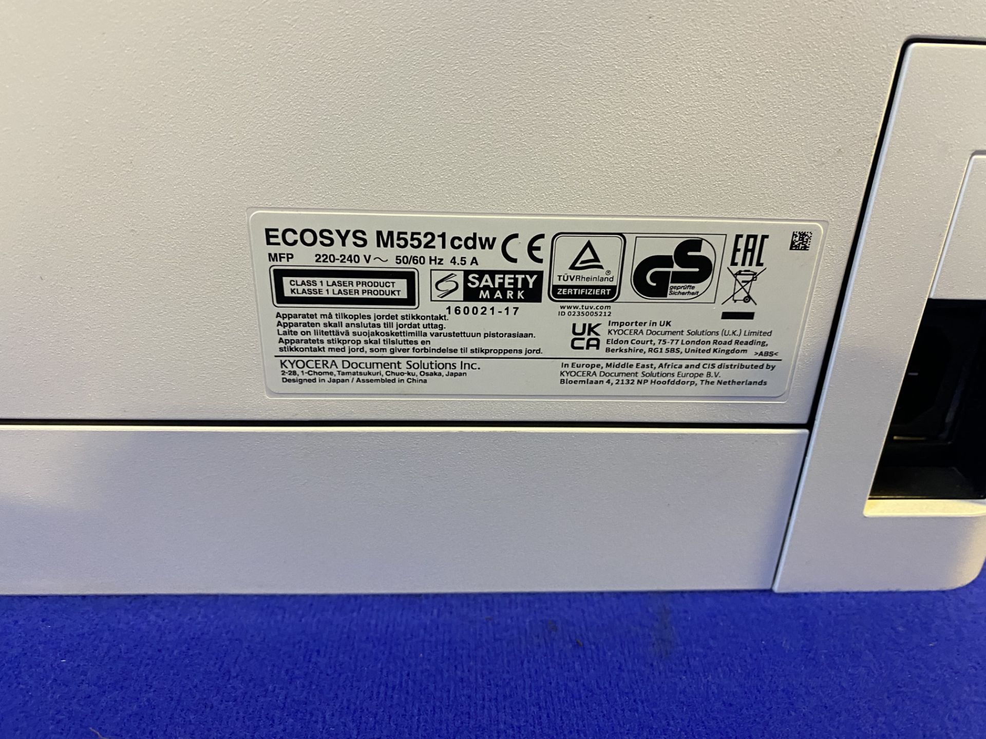 Kyocera Ecosys M5521CDW A4 Colour Multifunction Laser Printer - Image 12 of 13