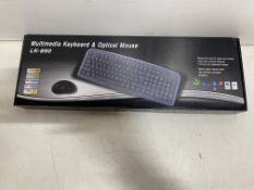 12 x LK-890 Multimedia Keyboard & Optical Mouse Sets