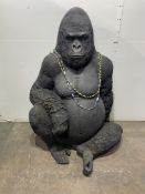 Ex Display Gorilla Garden Sculpture - Approximately 110cm x 80cm