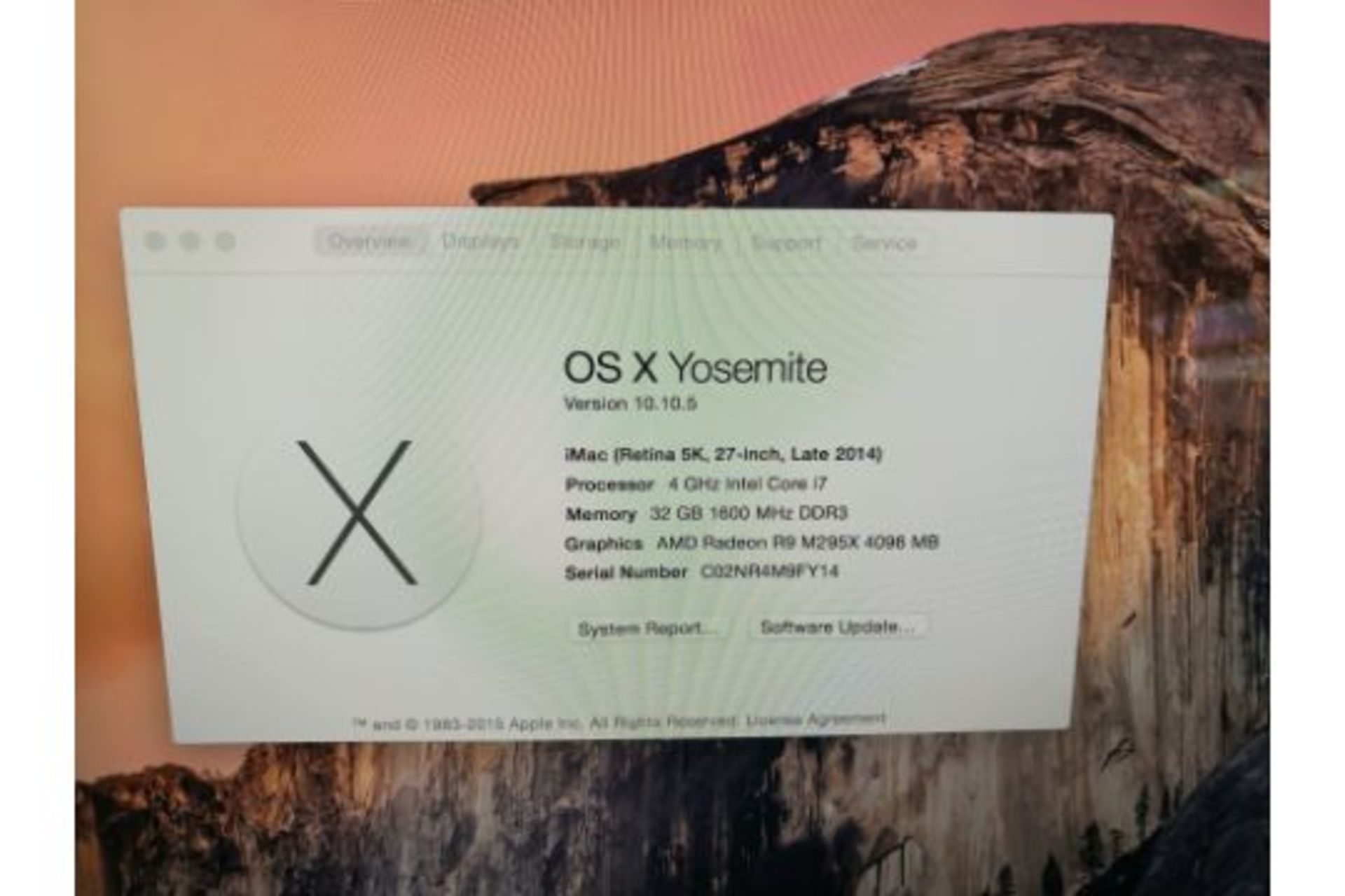 Apple iMac (Retina 5K, 27-inch, Late 2014) - Image 2 of 5