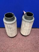 2 x HK Irving Ceramic Brown/Natural Vases | Total RRP £82