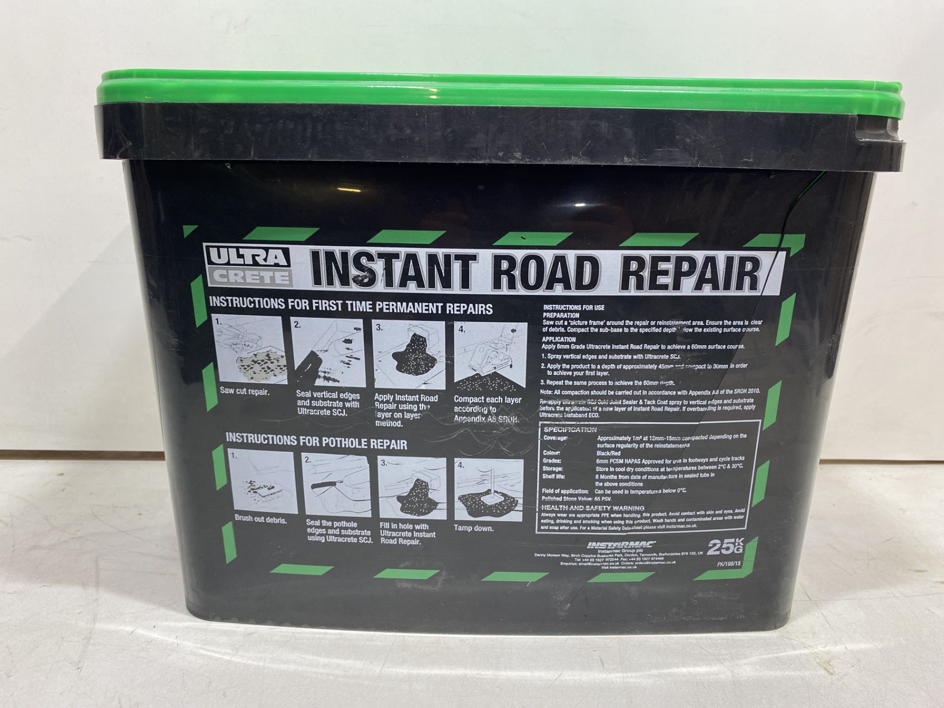 3 x Tubs Of Ultracrete Instant Road Repair 6mm, 25kg, Black - Image 4 of 6