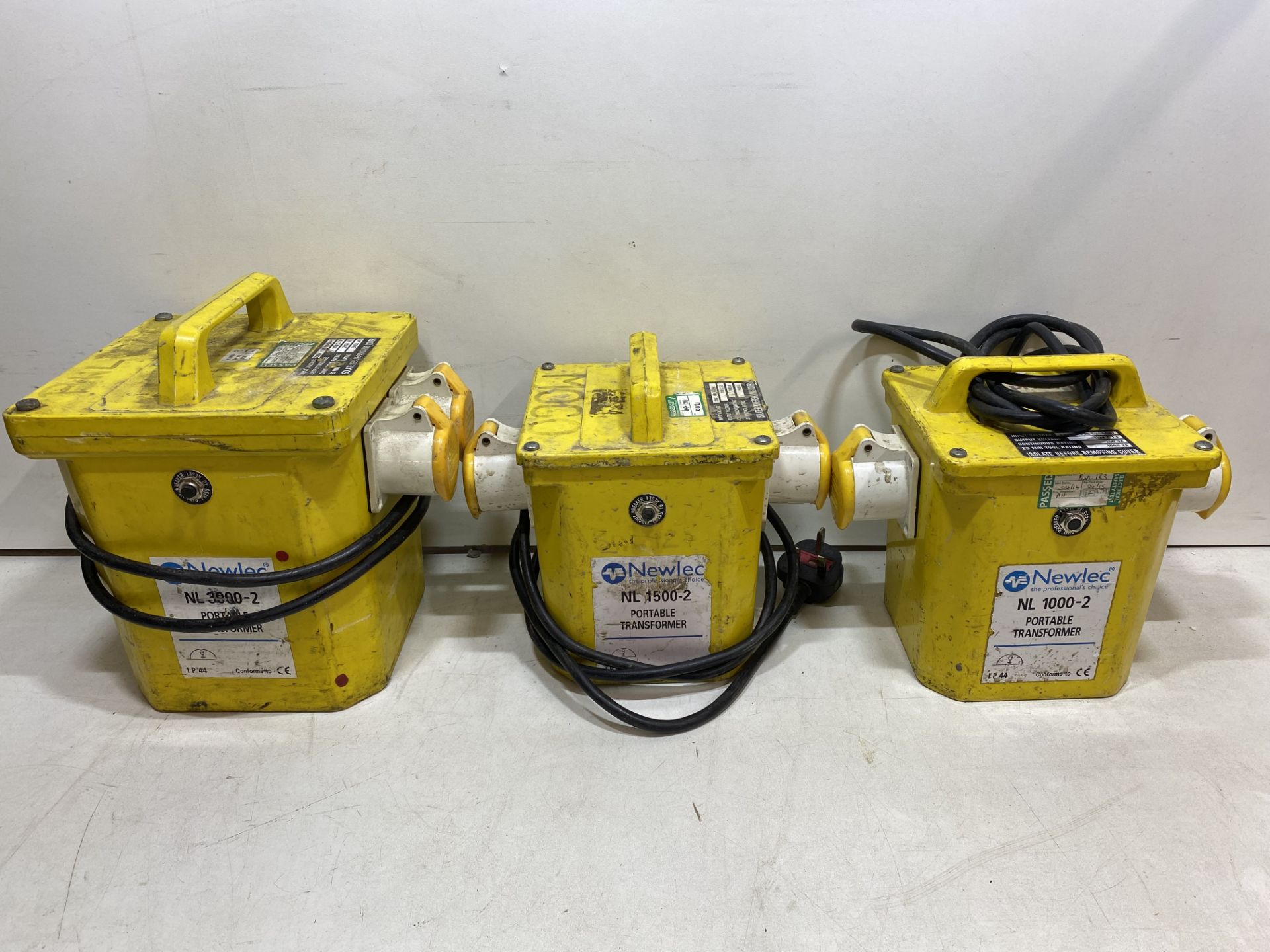 3 x Various Newlec 110v Portable Site Transformers