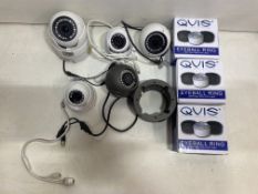 5 x Various Eyeball Security Cameras & 4 x Eyeball Ring Bases