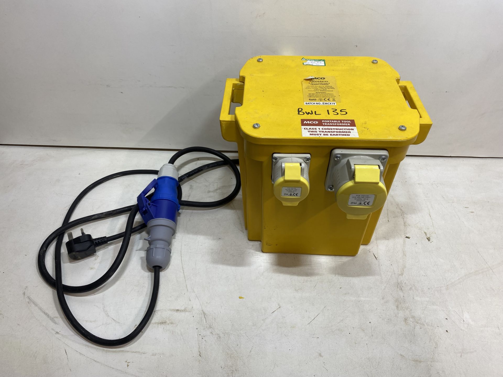 4 x MCG Industrial CM2503/CL 5.0kva Single Phase 110v Portable Transformers - Image 2 of 12