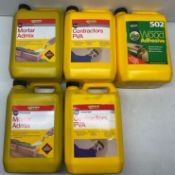 11 x Various Ever Build 5 Litre Building Supplies Liquids - See Description