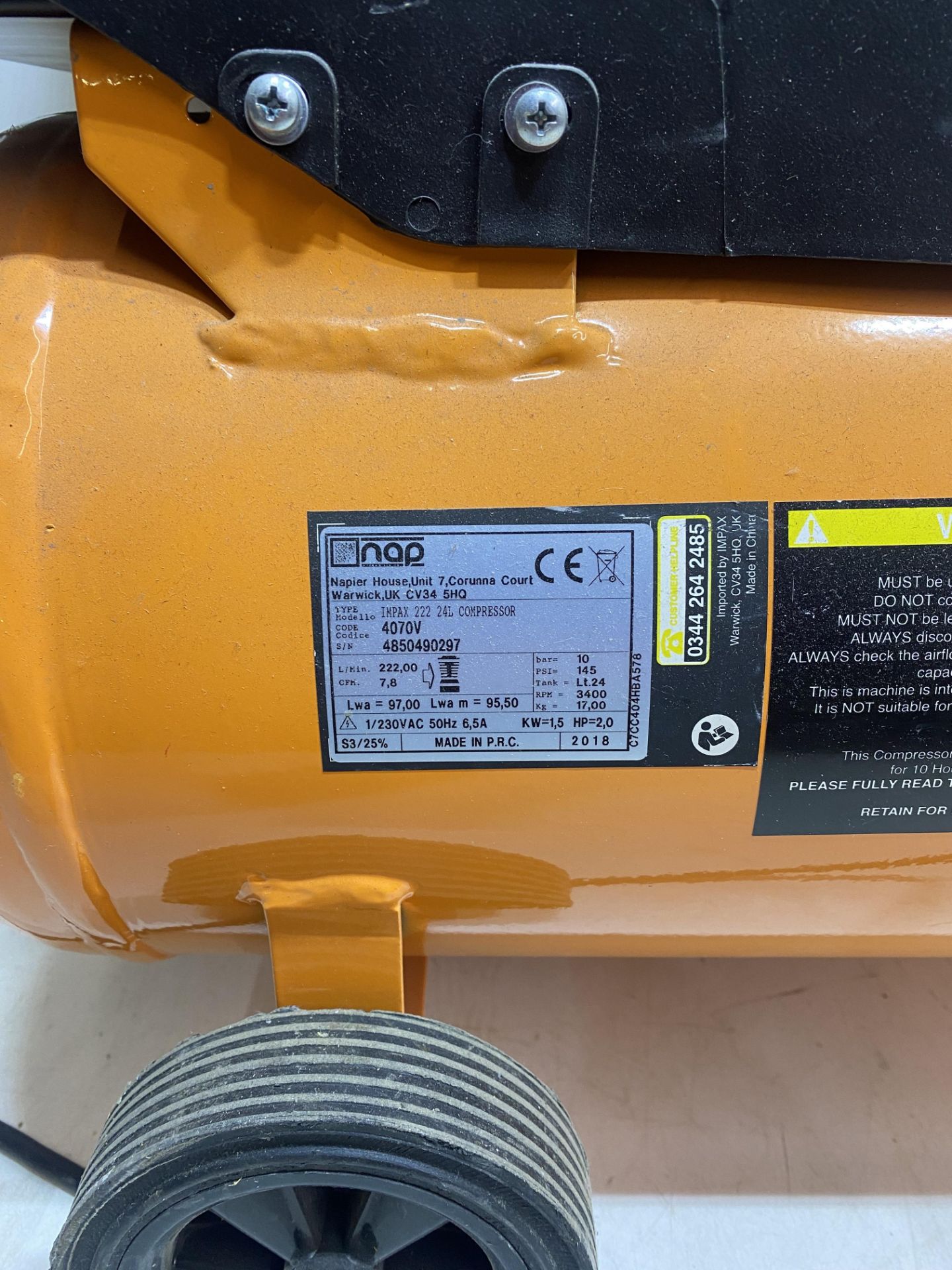 Impax OM227-24 CM2 PROE3625 24Ltr Electric Air Compressor 230v - Image 6 of 6