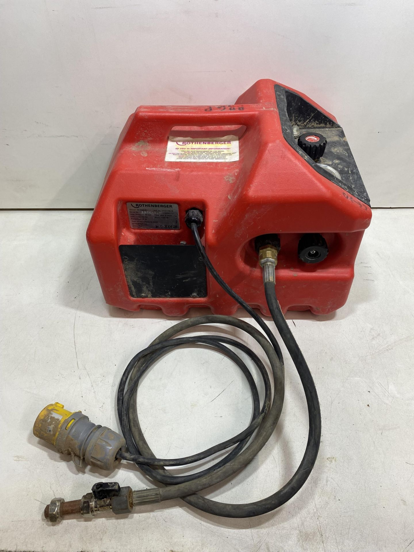 Rothenberger RP Pro III Electric Pressure Testing Pump, 40bar (500psi), 110v or 230v - Image 6 of 8