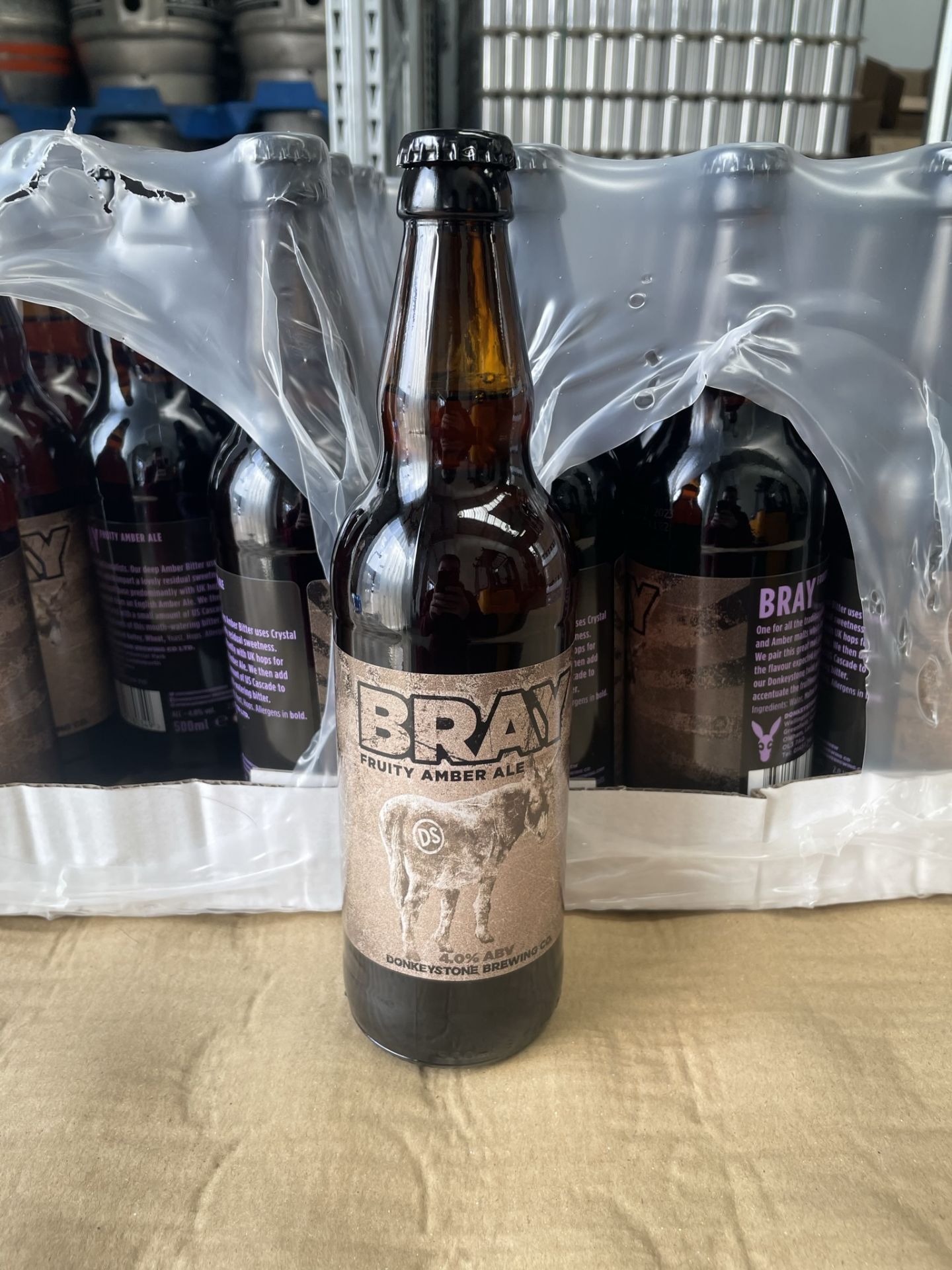 Approximately 480 x 500ml Bottles of Donkeystone Brewing Co 'Bray' Fruity Amber Ale | BB: Nov 2023 |