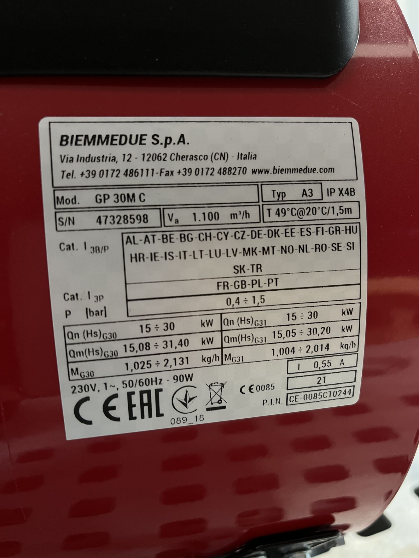 Biemmedue Arcotherm GP 30 Gas Space Heater - Image 3 of 3