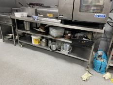 Mobile Stainless Steel Preparation Table w/ 2 x Undershelves