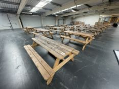 8 x Wooden Outdoor Picnic Benches