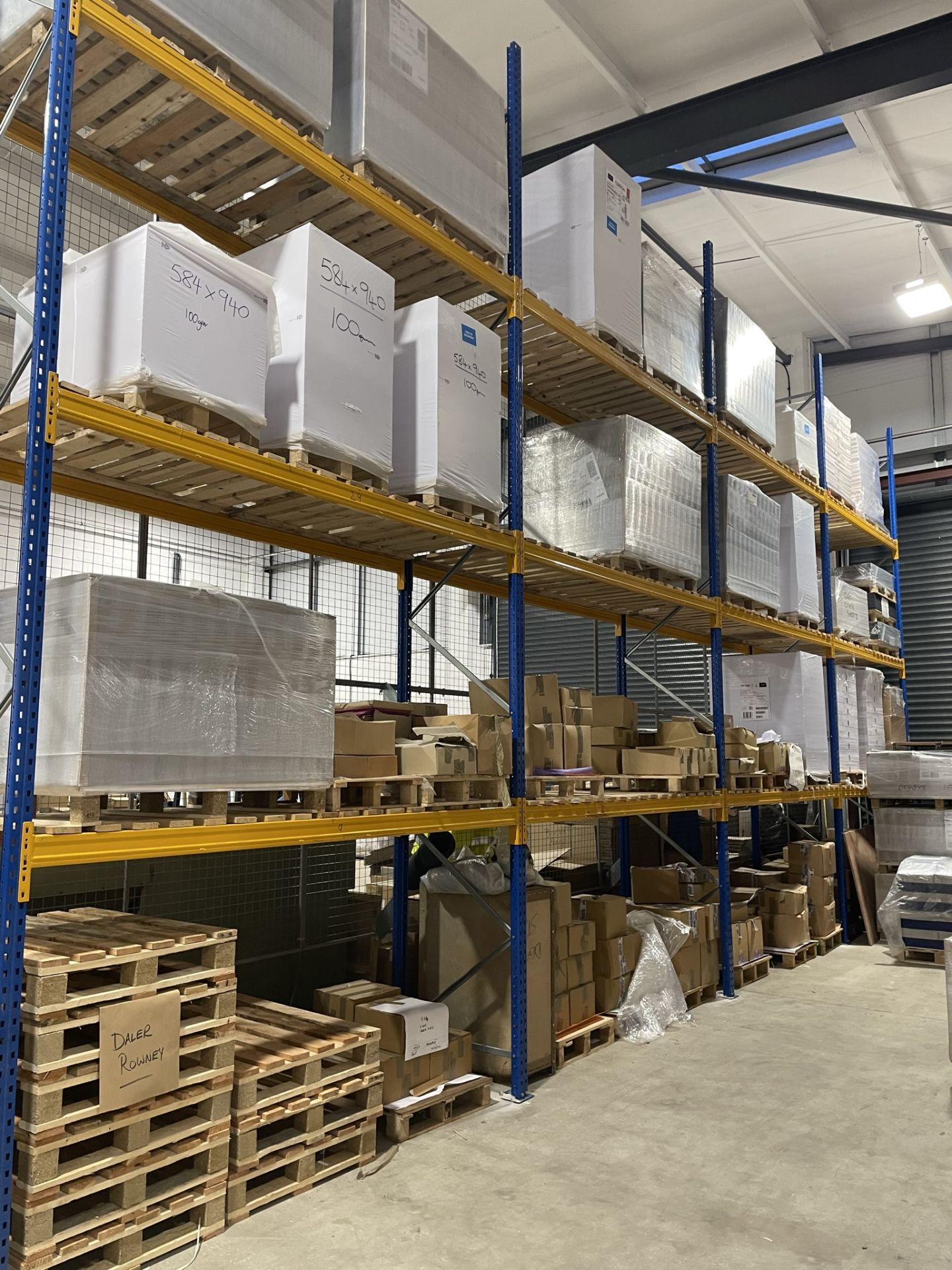 8 x Bays of 3 Tier Pallet Racking - CONTENTS EXCLUDED