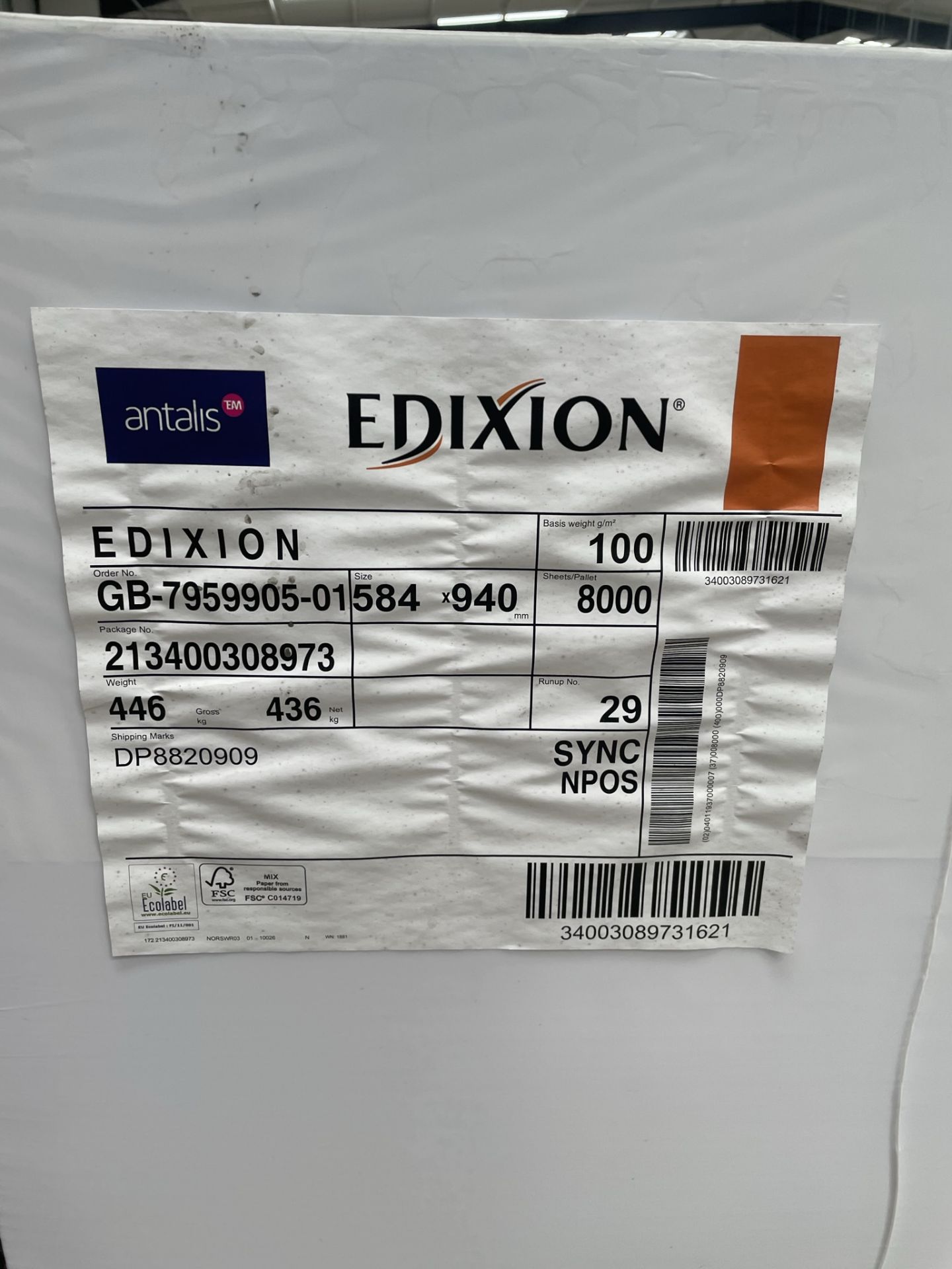 2 x Pallets of Edixion Offset 10GSM Paper | 58.4 x 94cm | 8,000 sheets per pallet - Image 4 of 4