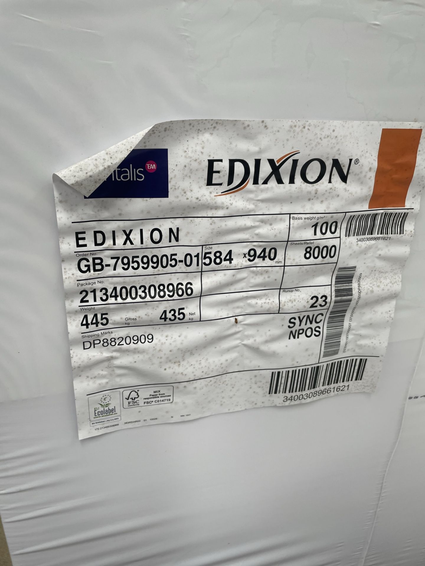 2 x Pallets of Edixion Offset 10GSM Paper | 58.4 x 94cm | 8,000 sheets per pallet - Image 3 of 4