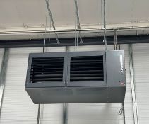 2 x Powrmatic LX90 Suspended Gas Heaters 90KW