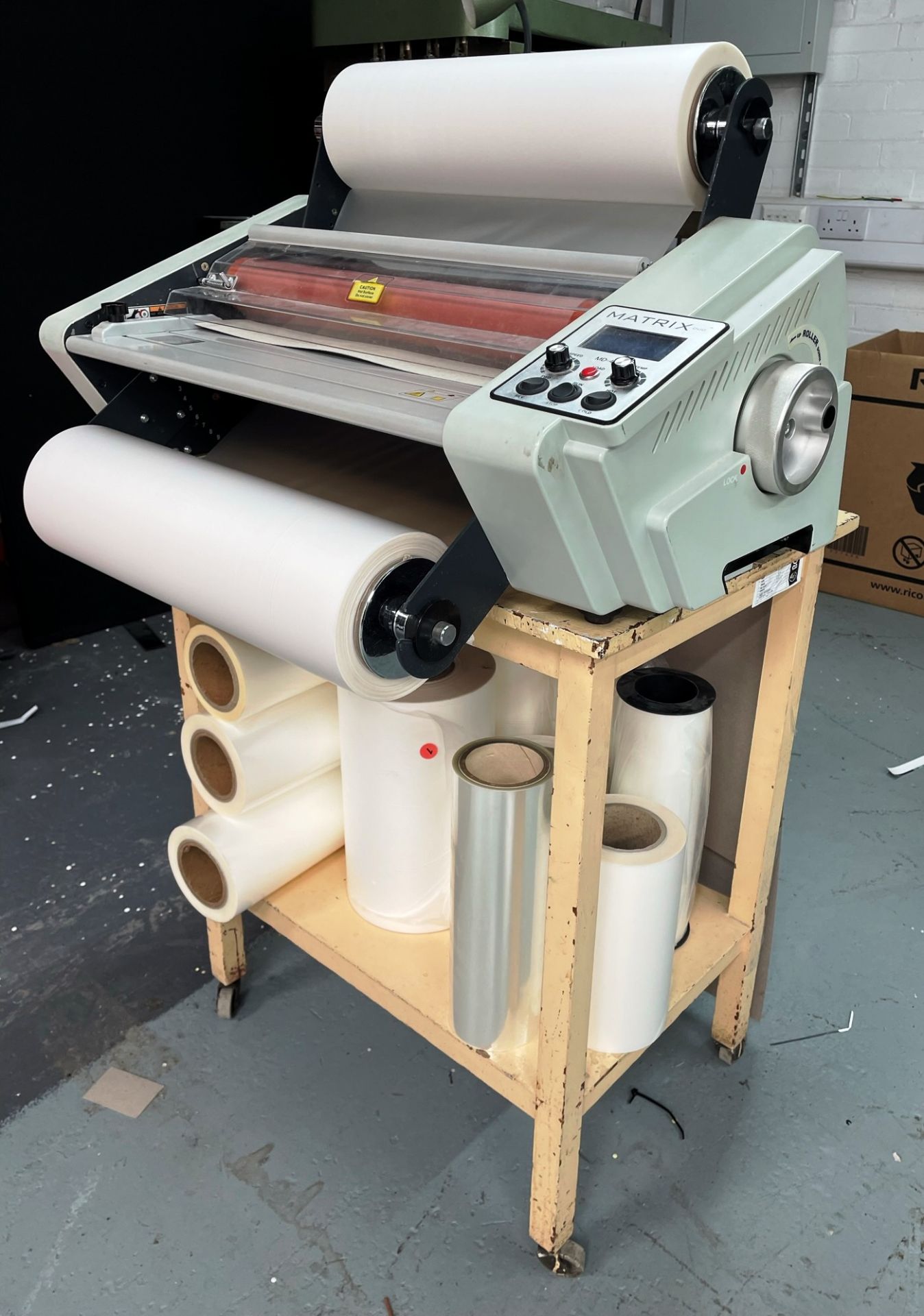 Matrix Duo MD-460 Roll Laminator w/ Quantity of Stock | LOCATED: ECCLES, M30