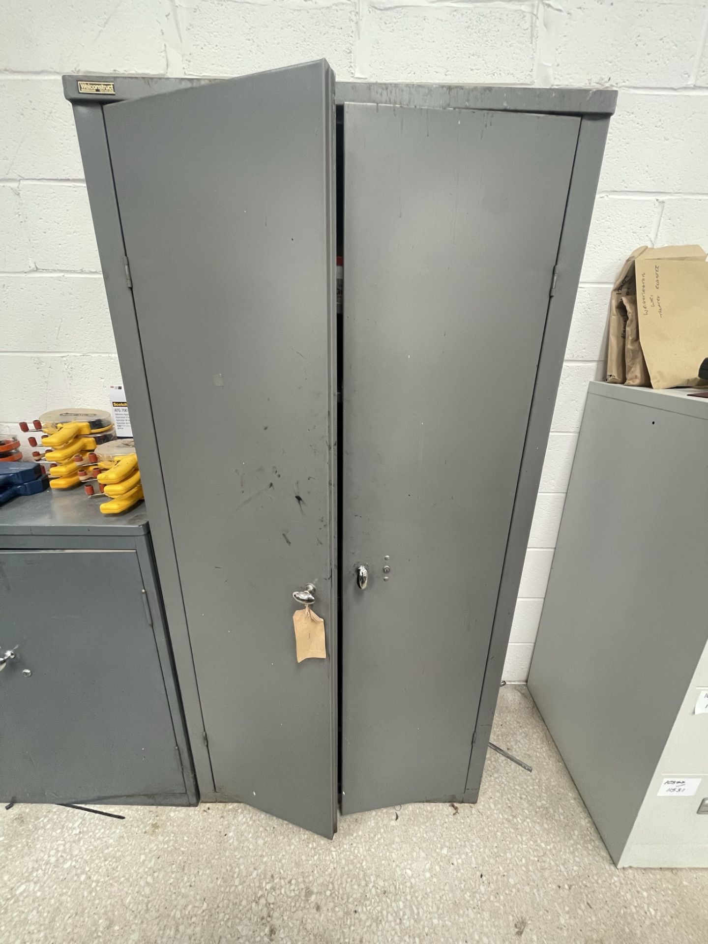 2 x Metal Double Door Storage Cabinets w/ Contents - Image 4 of 5