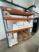 4 Tier Shelving Unit w/ Contents | Contents Includes: Adhesive Jelly & Various Coils of Fabric