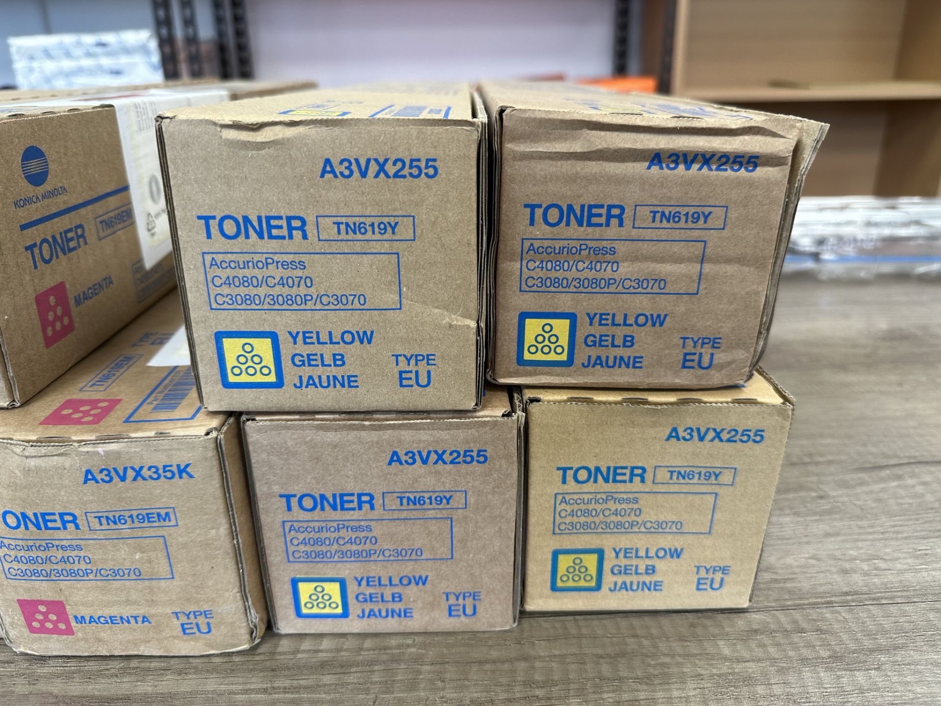 11 x Konica Minolta A3VX255/355/455 Toner Cartridges |Yellow, Magenta & Cyan - Image 4 of 5