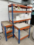 Lot 4 x Various Benches & Storage Rack - As Pictured