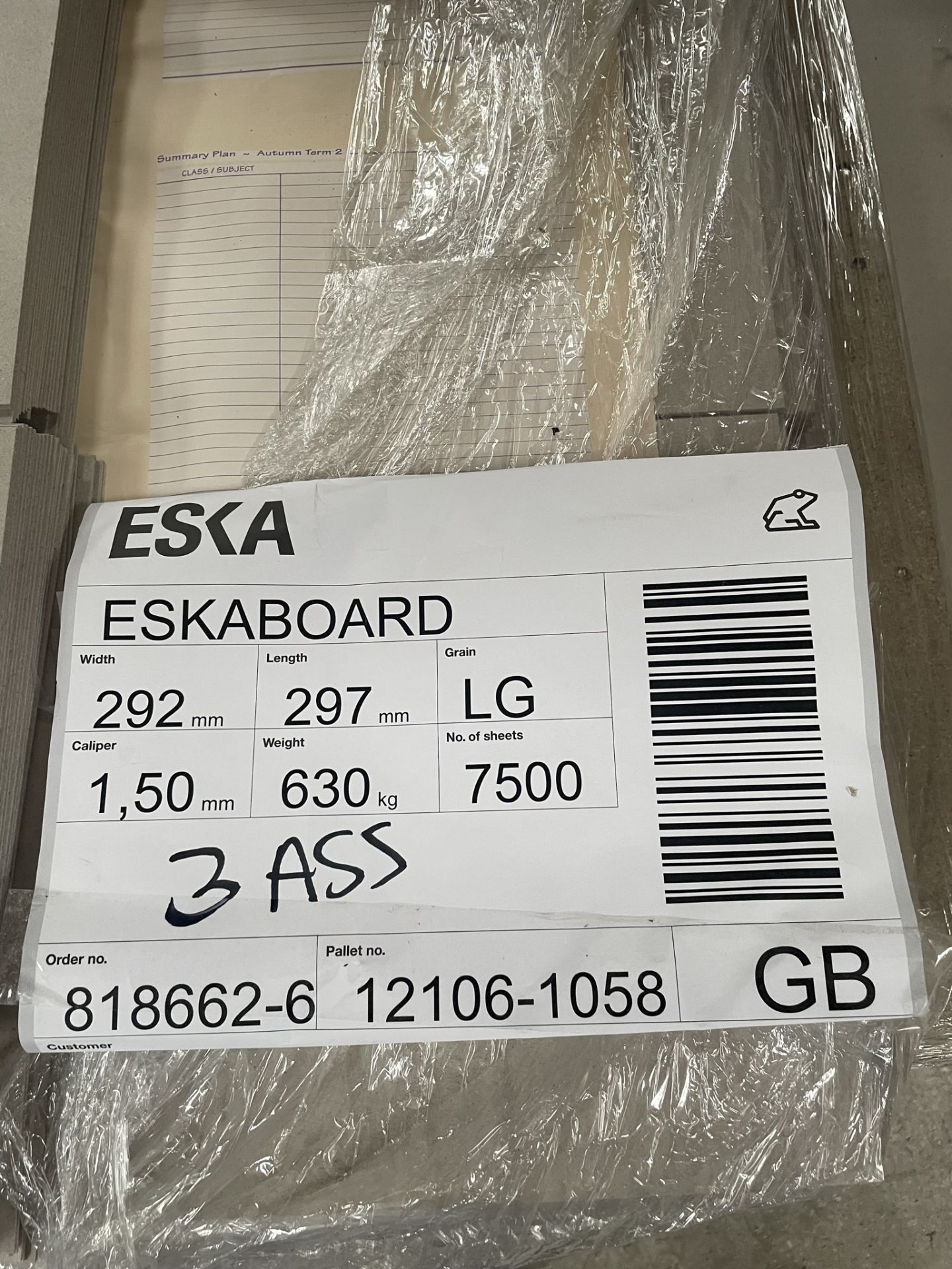 5 x Pallets of 1500 Micron Eskaboard | Approximately 18,600 Sheets | Various Sizes - Image 7 of 7