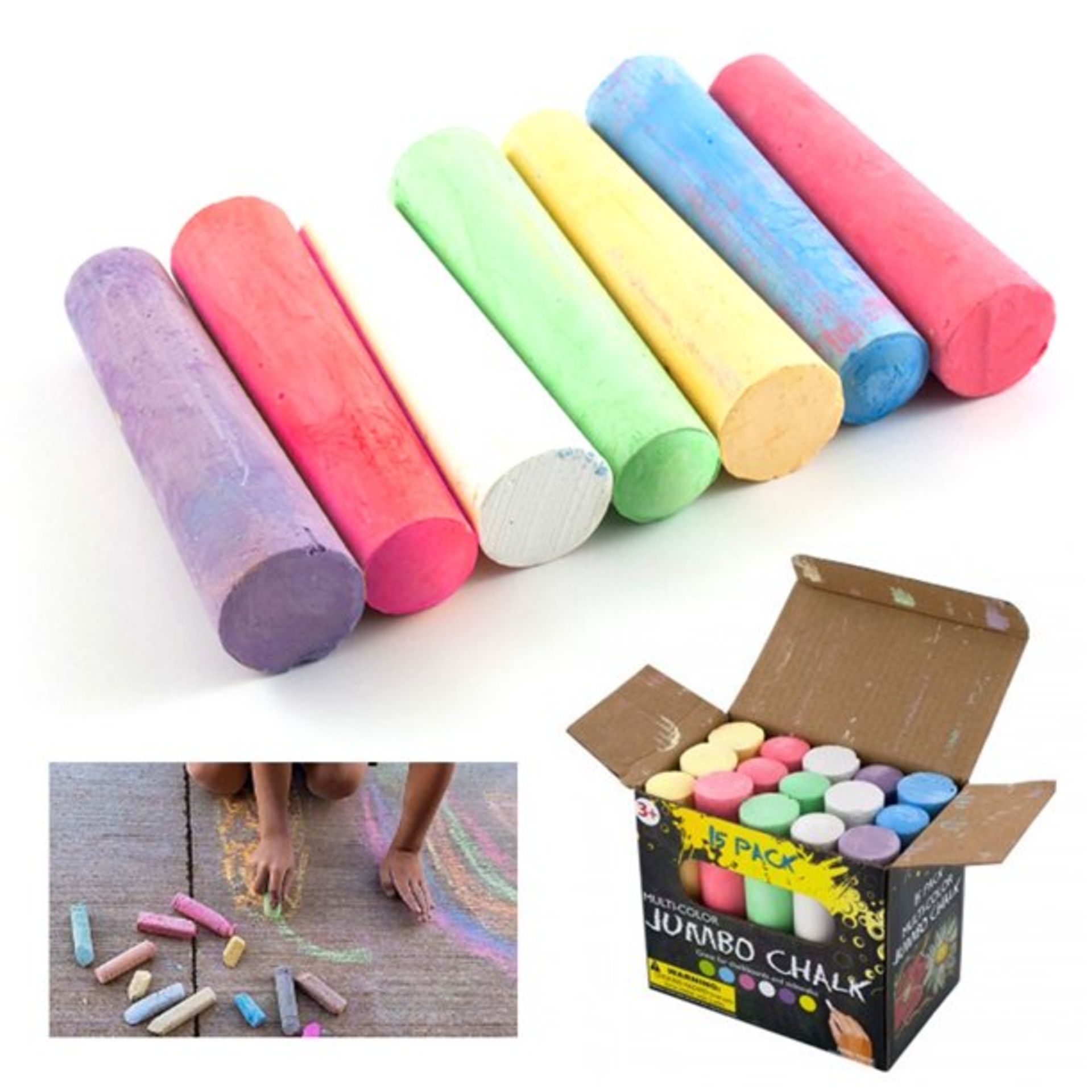 100 x Boxes Jumbo Chalk Sticks | Total RRP £300 - Image 2 of 2