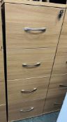 2 x 4 Drawer Wooden Filing Cabinets