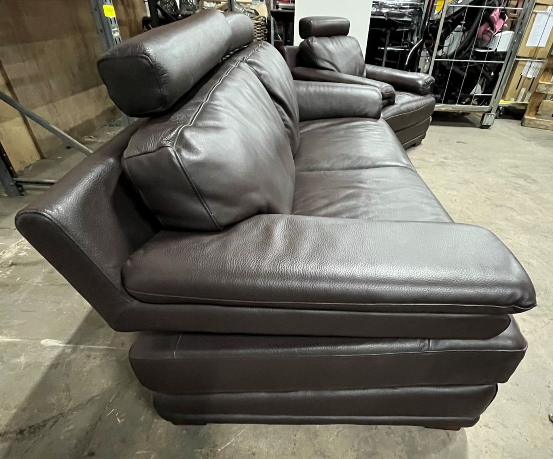 Leather 2 Seater Sofa W/ 2 x Leather Arm Chairs - Image 6 of 12