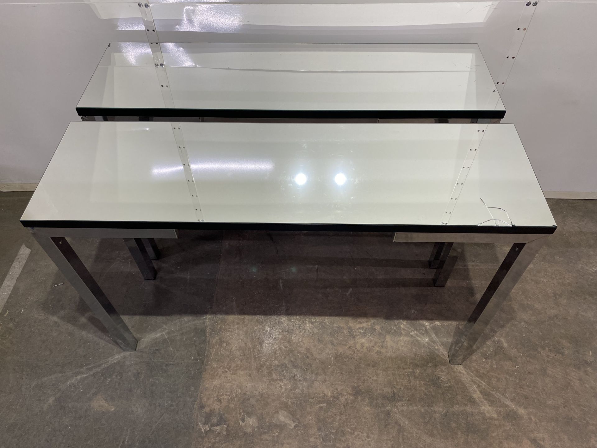 2 x Mirrored Valencia Console Tables w/Black Trim | Damaged - Image 3 of 8