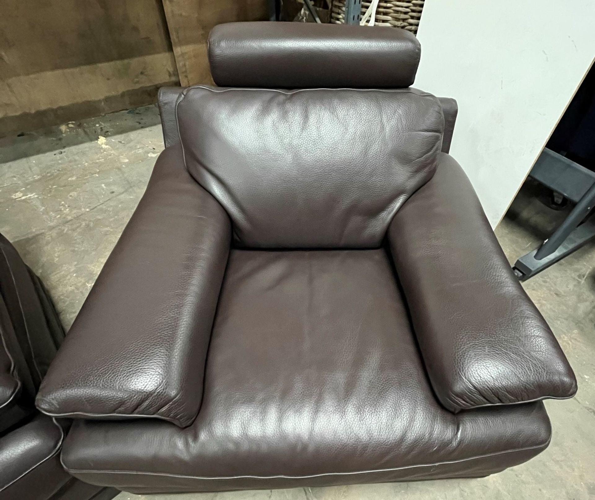 Leather 2 Seater Sofa W/ 2 x Leather Arm Chairs - Image 2 of 12