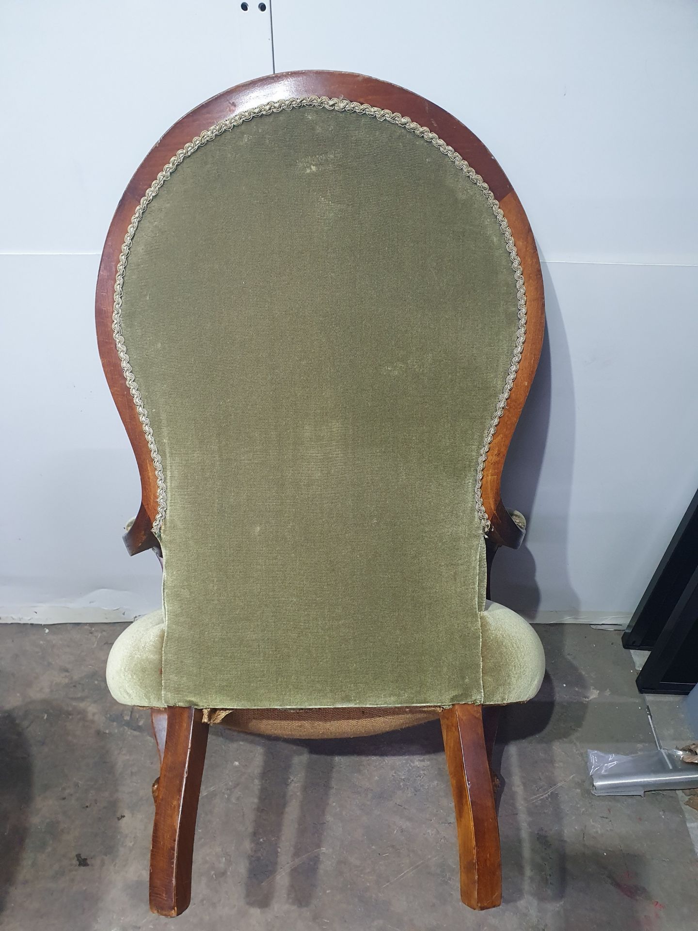 Set Of Green Fabric Chairs - Image 6 of 10