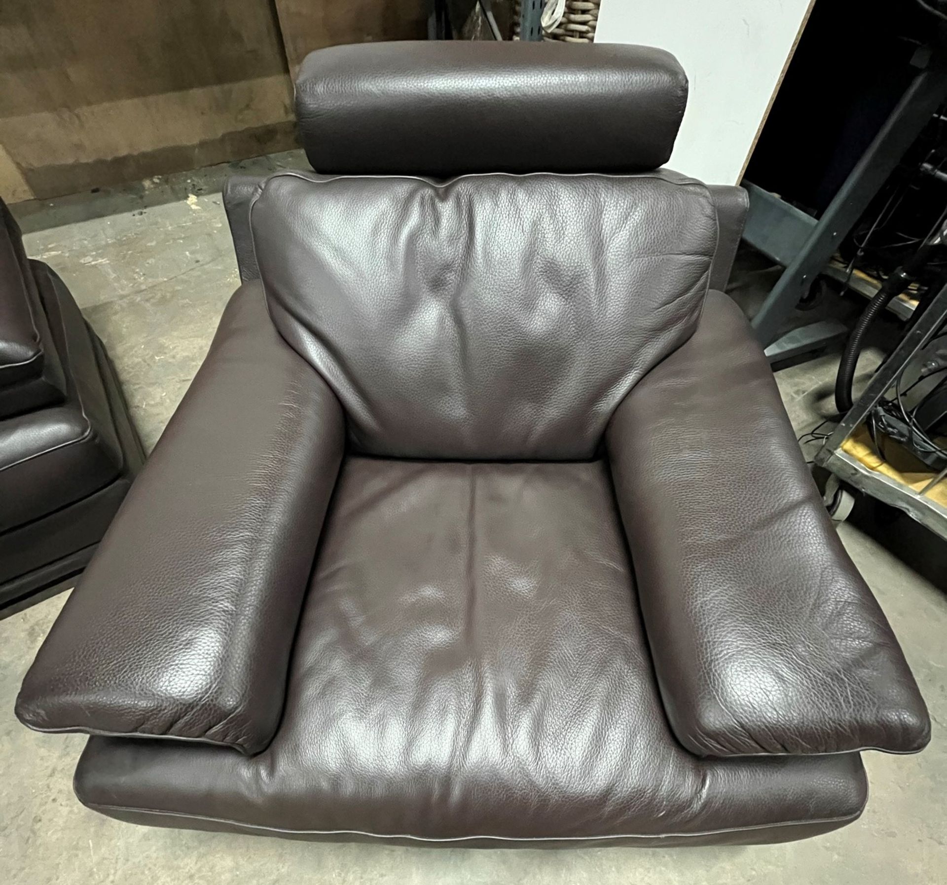 Leather 2 Seater Sofa W/ 2 x Leather Arm Chairs - Image 11 of 12