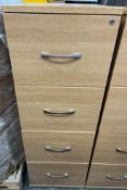 2 x 4 Drawer Wooden Filing Cabinets