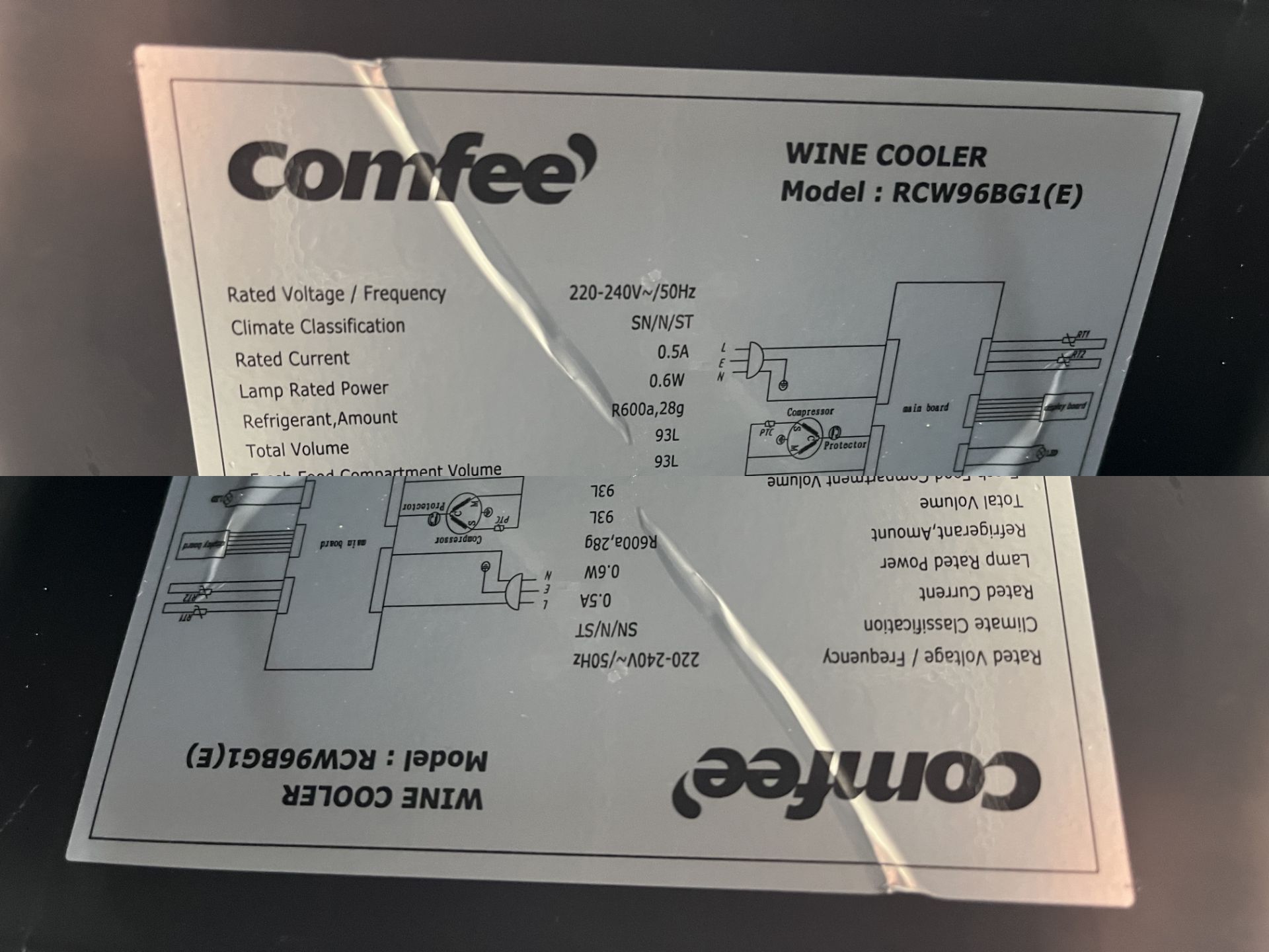 Comfee RCW96BG1 Freestanding Undercounter Cooler - Image 5 of 5