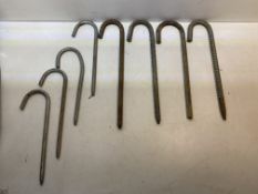 18 x Various Sized Heavy Duty Ground Hooks / Stakes