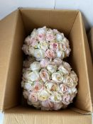 Mixed Lot Of Artificial Flower Bouquets, Material & Accessories As Seen In Photos