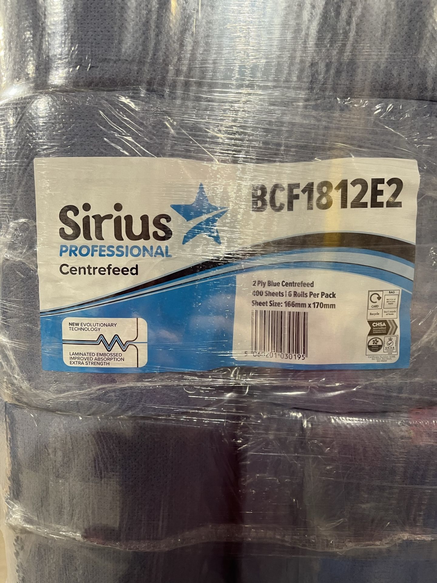 546 x Sirius BCF1812E2 2 Ply Centre feed Rolls | Approx 91 Packs - Bild 5 aus 5