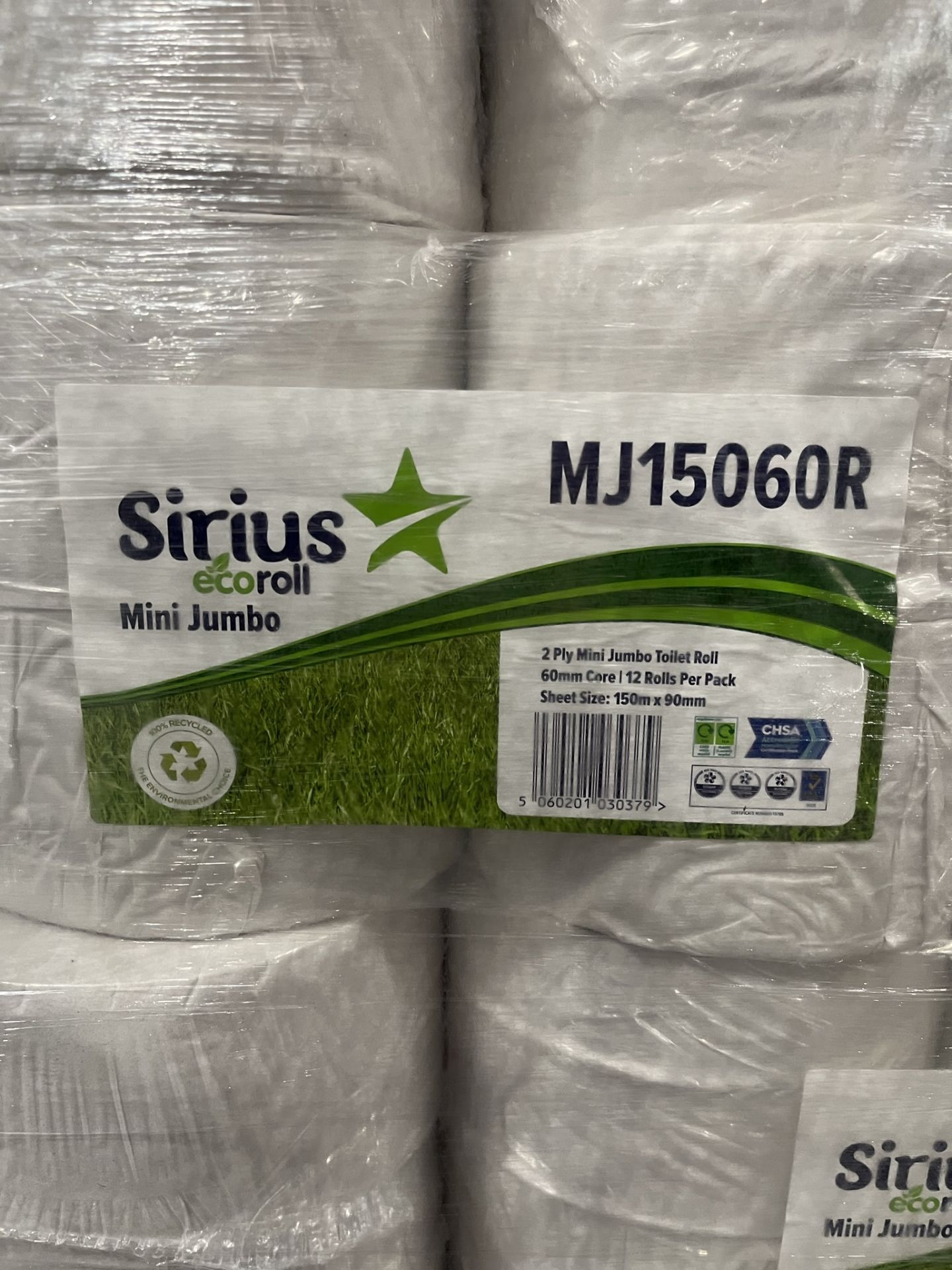 924 x Sirius MJ15060R Mini Jumbo Toilet Rolls | 77 Packs - Image 5 of 6