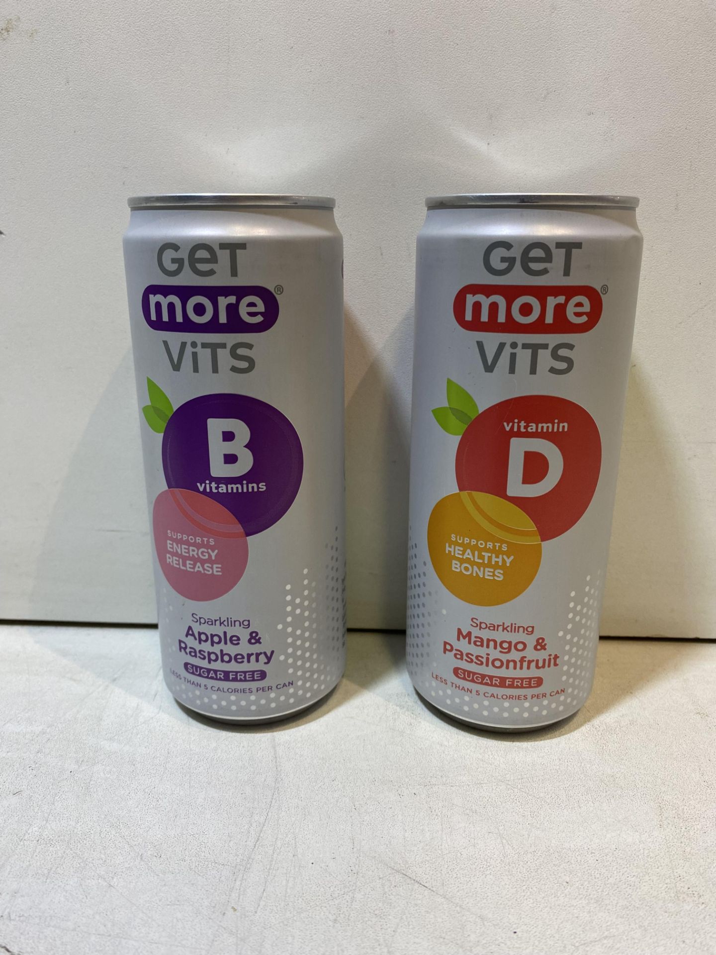 21 x Cans Of Various Flavoured Get More Vits Vitamin Drinks BBD Oct 2023