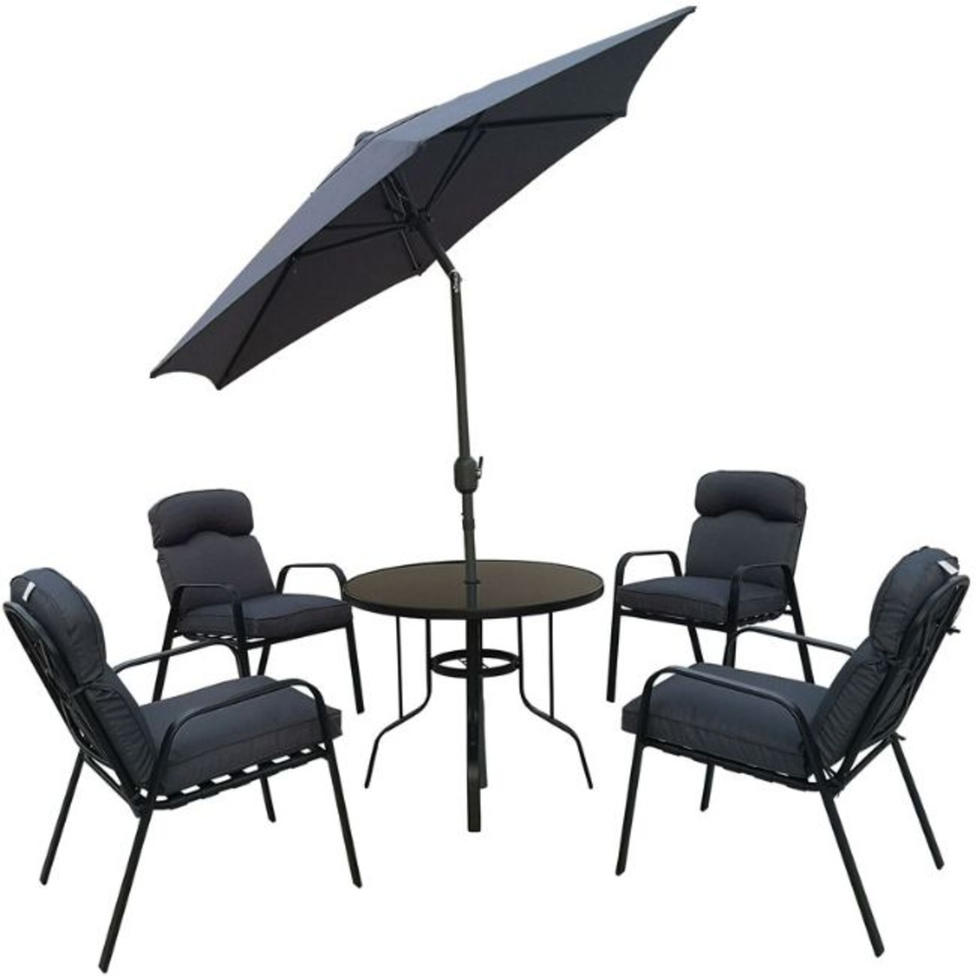 Malvern 4 Seater Dining Set With Parasol - GF08178