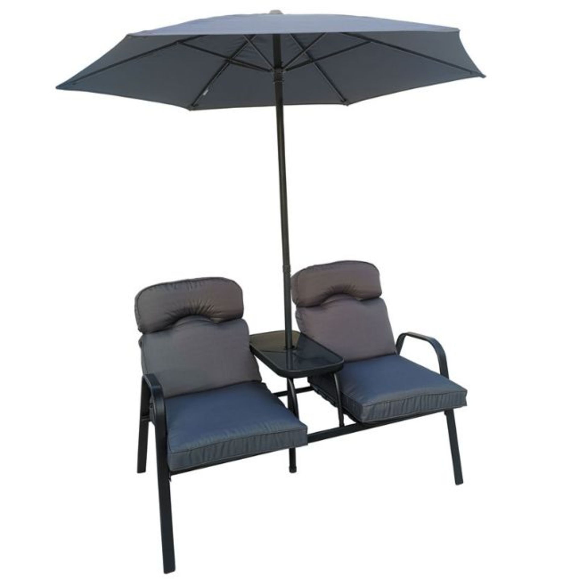 Malvern 2 Seater Tete a Tete Set With Parasol - GF08177